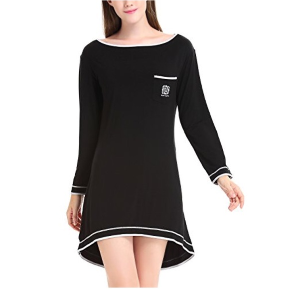 NWOT Nora Twips T-Shirt Off Shoulder Sleep Dress with Curved Hem Size Small - Picture 2 of 14